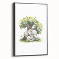 Sleeping Elephants Girls Room Wall Art – Nursery Animal Print