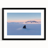 Elegant black-framed landscape art print featuring serene sand dunes, enhanced with a white mat, perfect for modern home decor. Ideal for nature lovers.