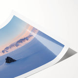 Desert landscape rolled print showcasing vibrant sand dunes under a clear blue sky, elegantly packaged in a protective cardboard tube for easy display.
