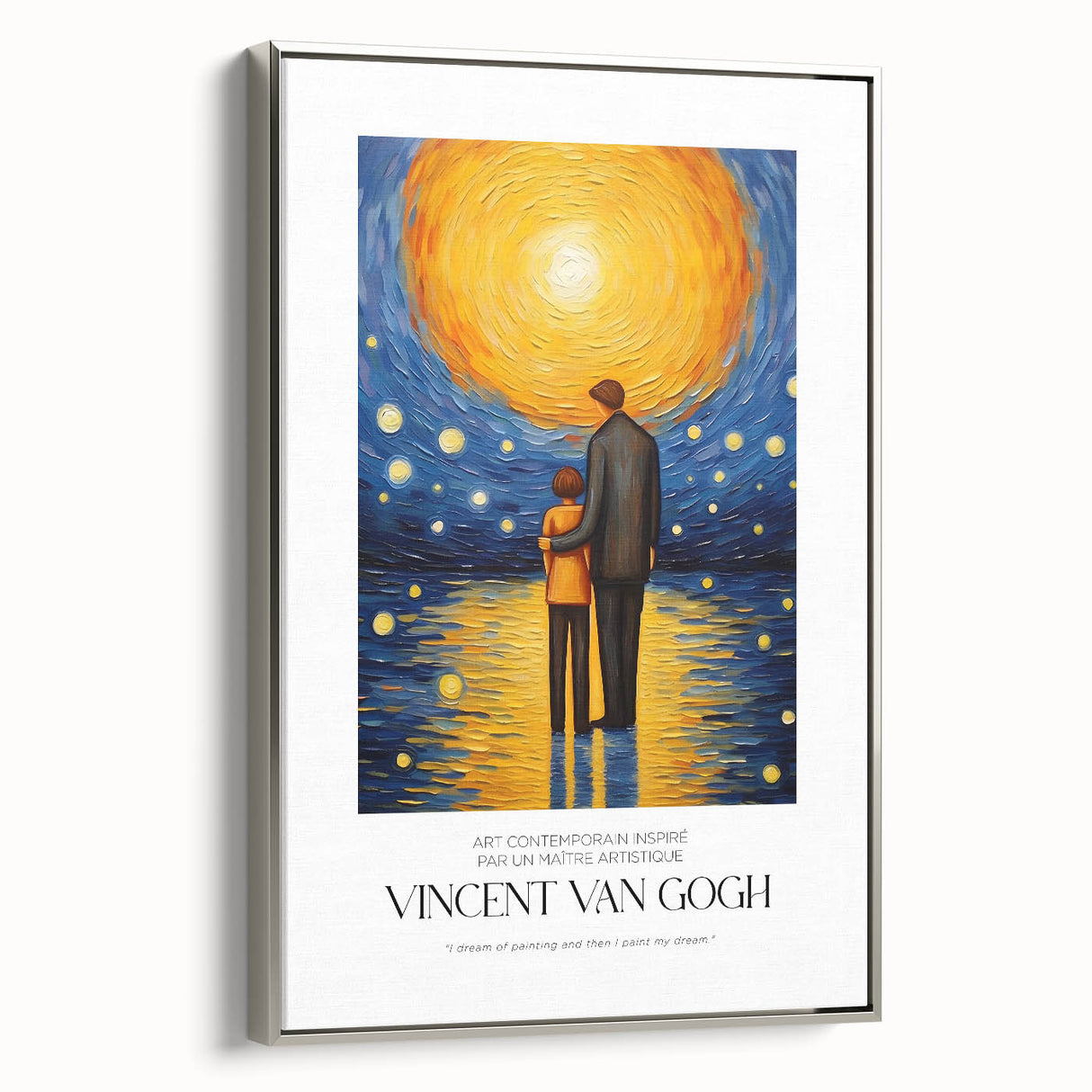 Impressionist landscape art painting featuring vibrant, colorful strokes on a framed canvas, ideal for living room decor.