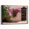 Black and white vintage poster art of Algerian landscape on framed canvas, ideal for bedroom wall decor.