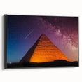 Black and white framed canvas of an Egyptian landscape, ideal for bedroom wall art.