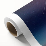 Art Deco poster of Egyptian scenery on rolled canvas, with muted earth tones, ideal for nursery wall art.