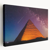 Large stretched canvas featuring a serene Egyptian landscape in earthy tones, suitable for kitchen wall art.