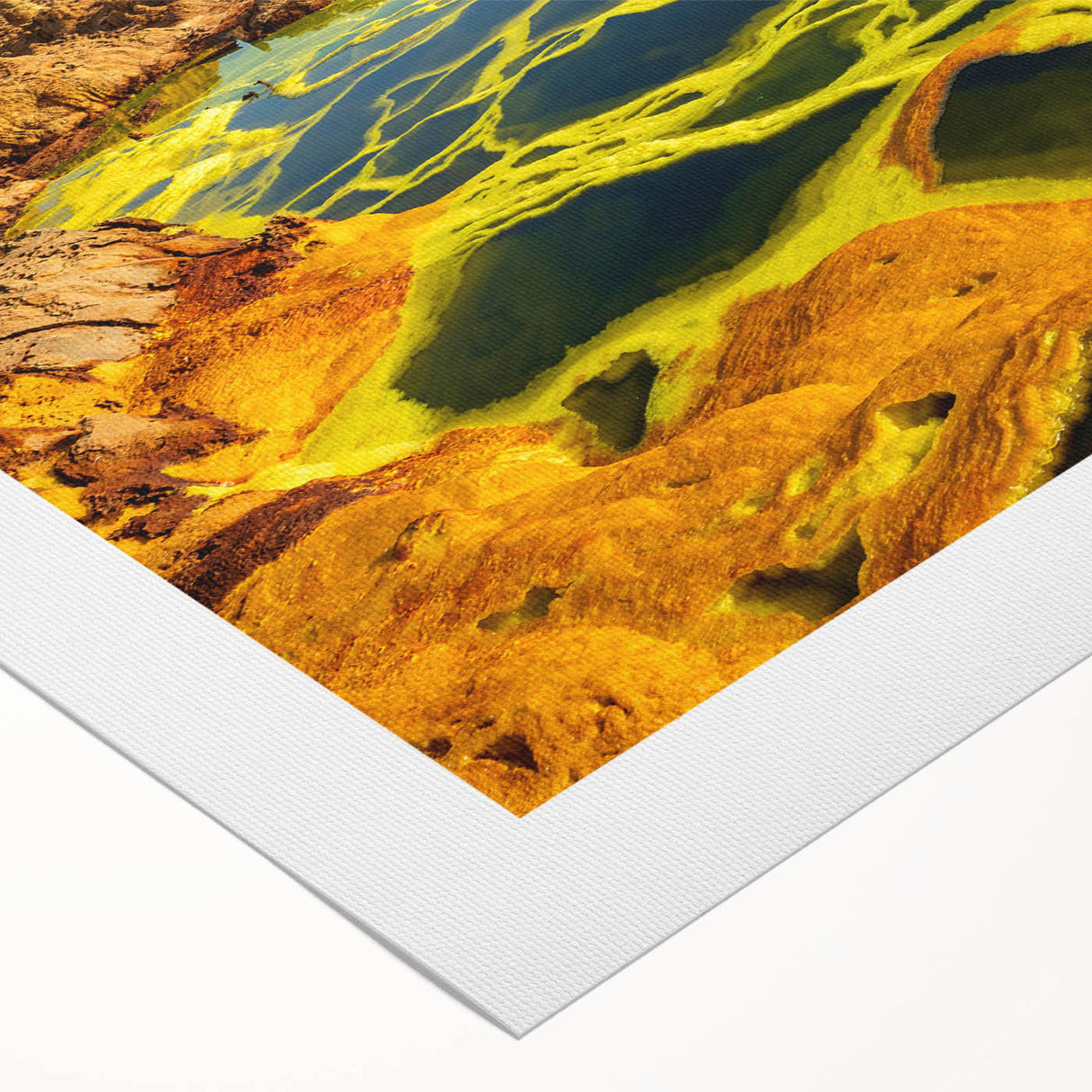 Art deco poster of an Ethiopian scenery in muted earth tones on rolled canvas, suitable for dining room wall art.