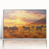 Large art print of a serene Kenyan landscape in muted earth tones on a framed acrylic panel.