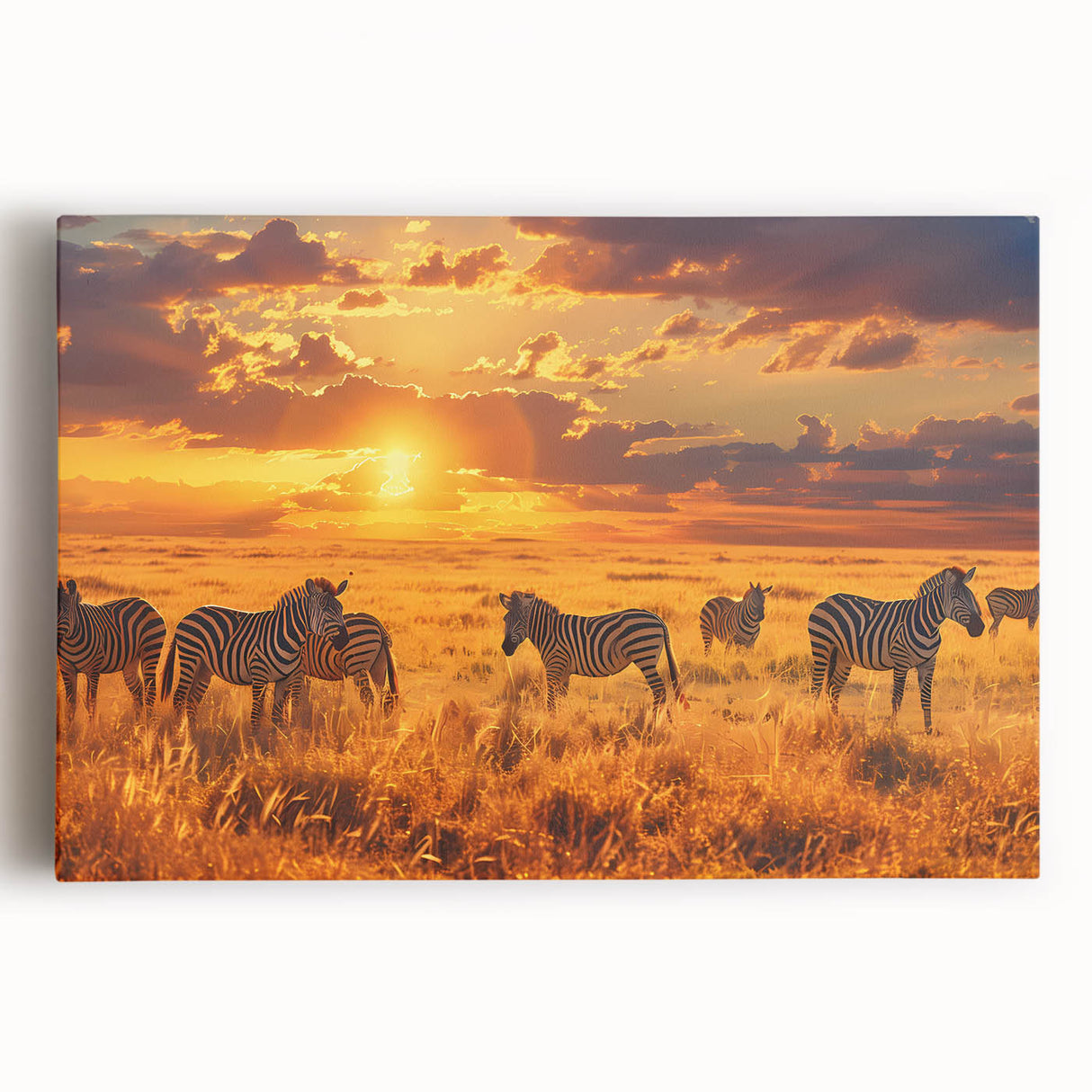 Black and white stretched canvas featuring a scenic Kenyan landscape, ideal for kitchen wall art.