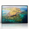 Large abstract wall art featuring a stylized Madagascar scene in muted earth tones on framed acrylic.