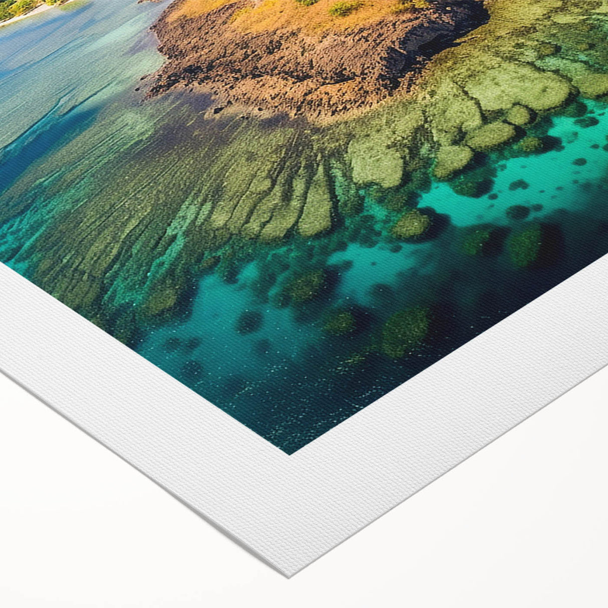 Art deco poster of Madagascar scenery on rolled canvas, featuring muted earth tones, ideal for dining room wall art.