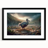 Extra large abstract art print depicting colorful, textured scenery of Mauritius on a black framed canvas.
