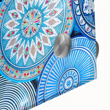 Large abstract wall art depicting a Moroccan landscape in muted earth tones on acrylic glass, ideal for dining room art.