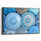 Black and white framed canvas depicting a vintage Moroccan landscape, ideal for bedroom wall art.