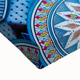 Large art depicting a black and white Moroccan landscape on stretched canvas, suitable for bedroom wall decor.