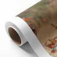 Art deco poster of Namibian landscape in earth tones on rolled canvas, ideal for nursery wall art.
