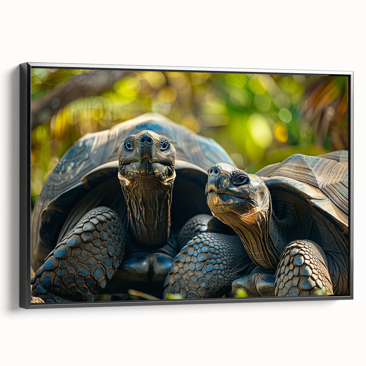 Black and white framed canvas featuring a vintage-style Seychelles landscape, ideal for bedroom wall art.