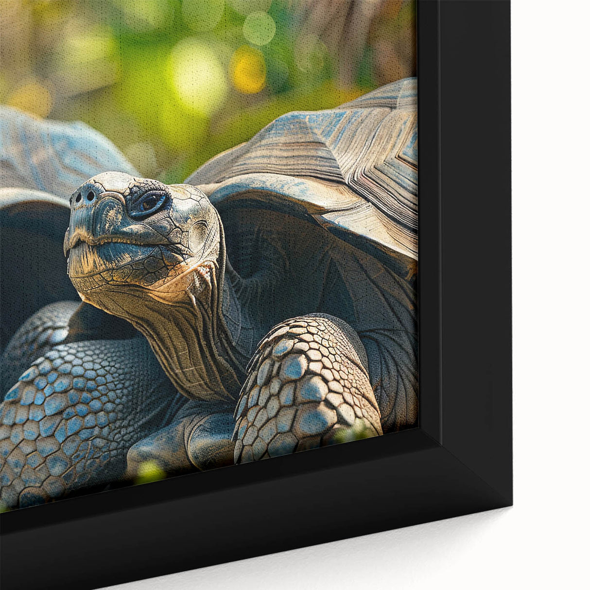 African Seychelles landscape on textured, framed canvas with vibrant blues and greens, suitable for large living room walls.
