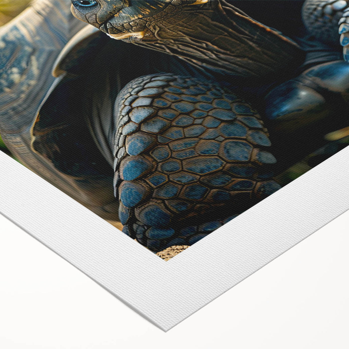 Art deco poster of Seychelles scenery in vibrant blue and green tones on rolled canvas, ideal for dining room wall art.
