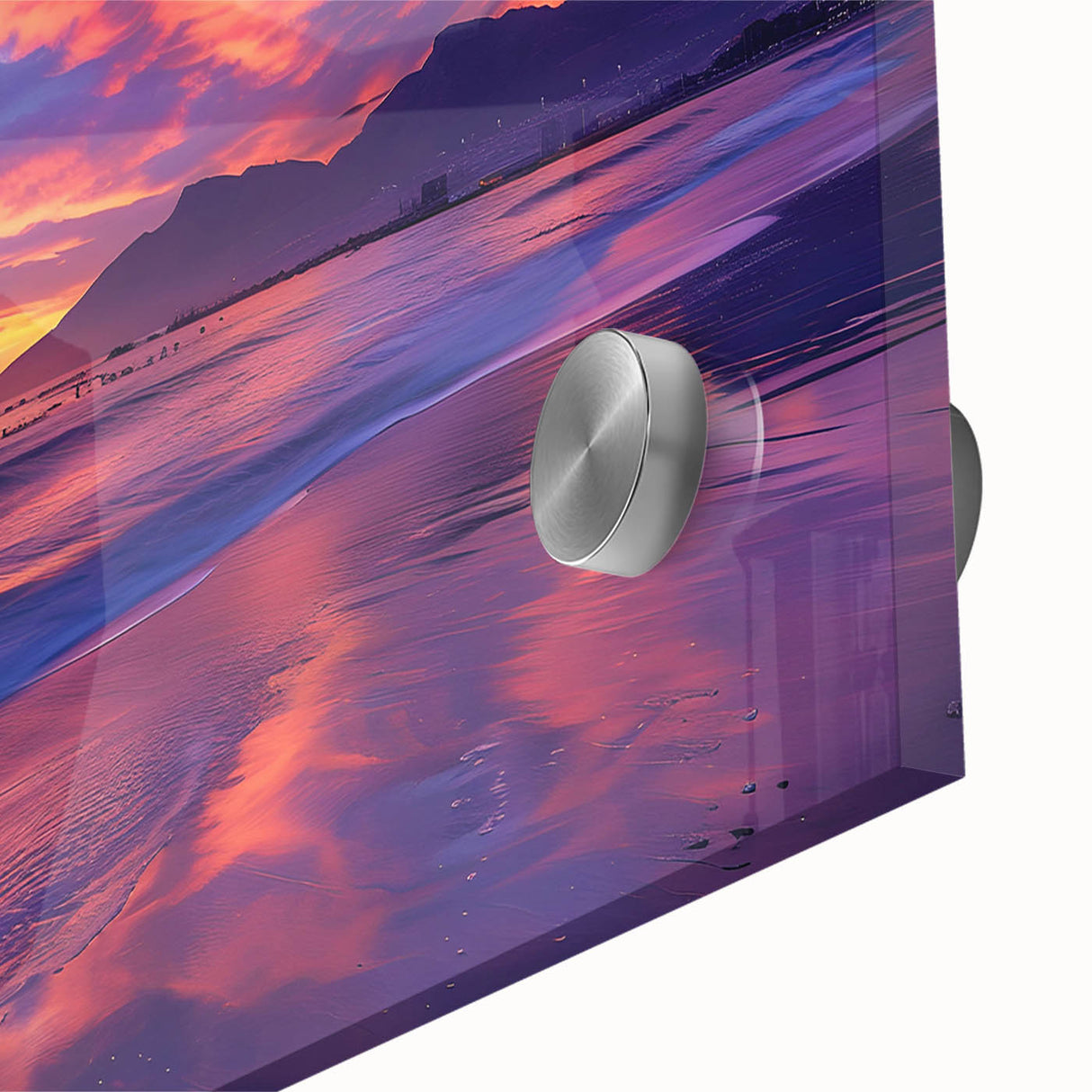 Large abstract wall art depicting a South African scenery in vibrant earth tones on acrylic glass.