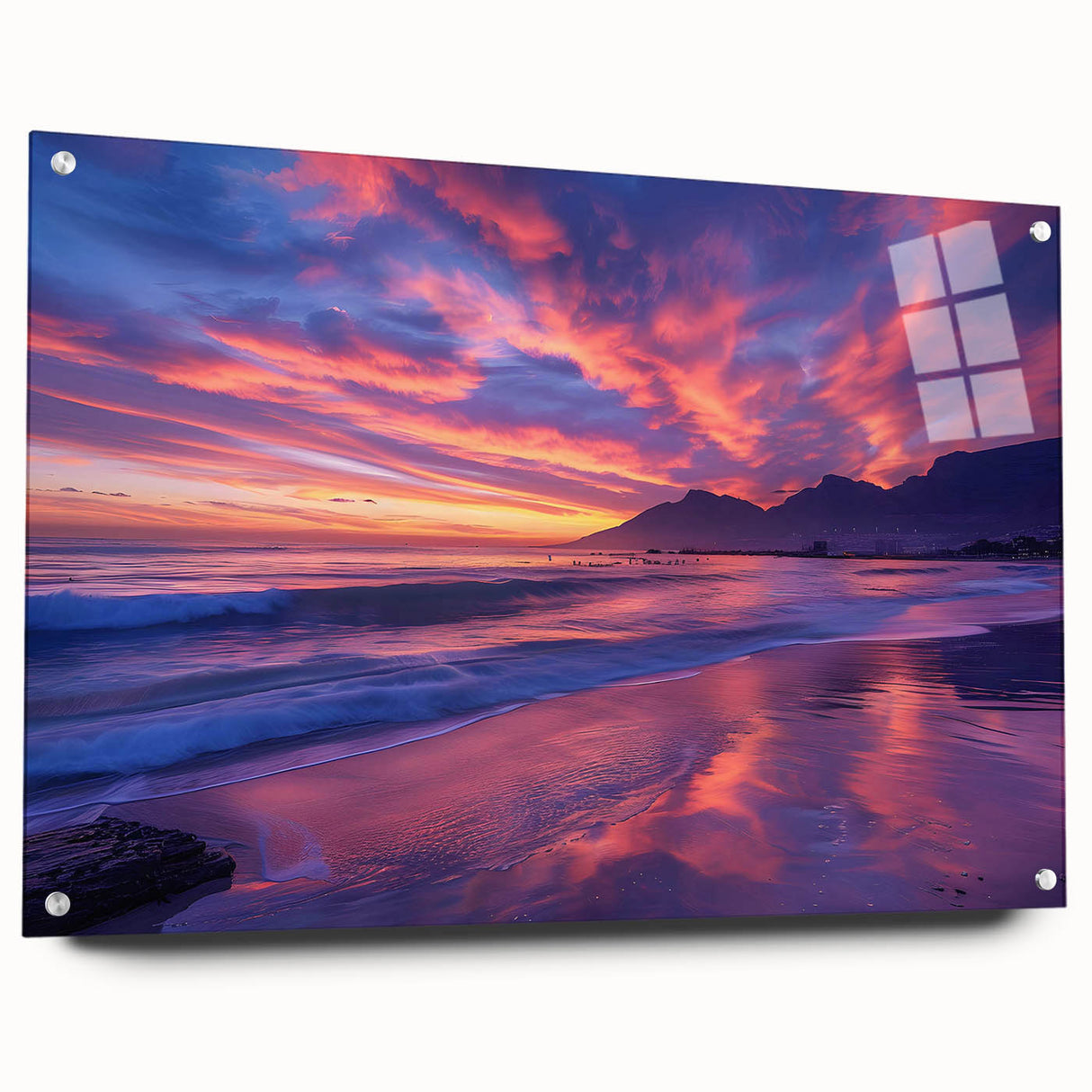Acrylic print of a large abstract depiction of the South African landscape in earthy tones.