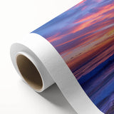 Art deco poster featuring a stylized South African landscape in muted earth tones on rolled canvas.