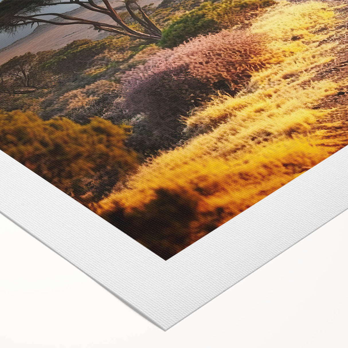 Art deco poster featuring a serene Tanzanian landscape in muted earth tones on rolled canvas, suitable for dining room decor.