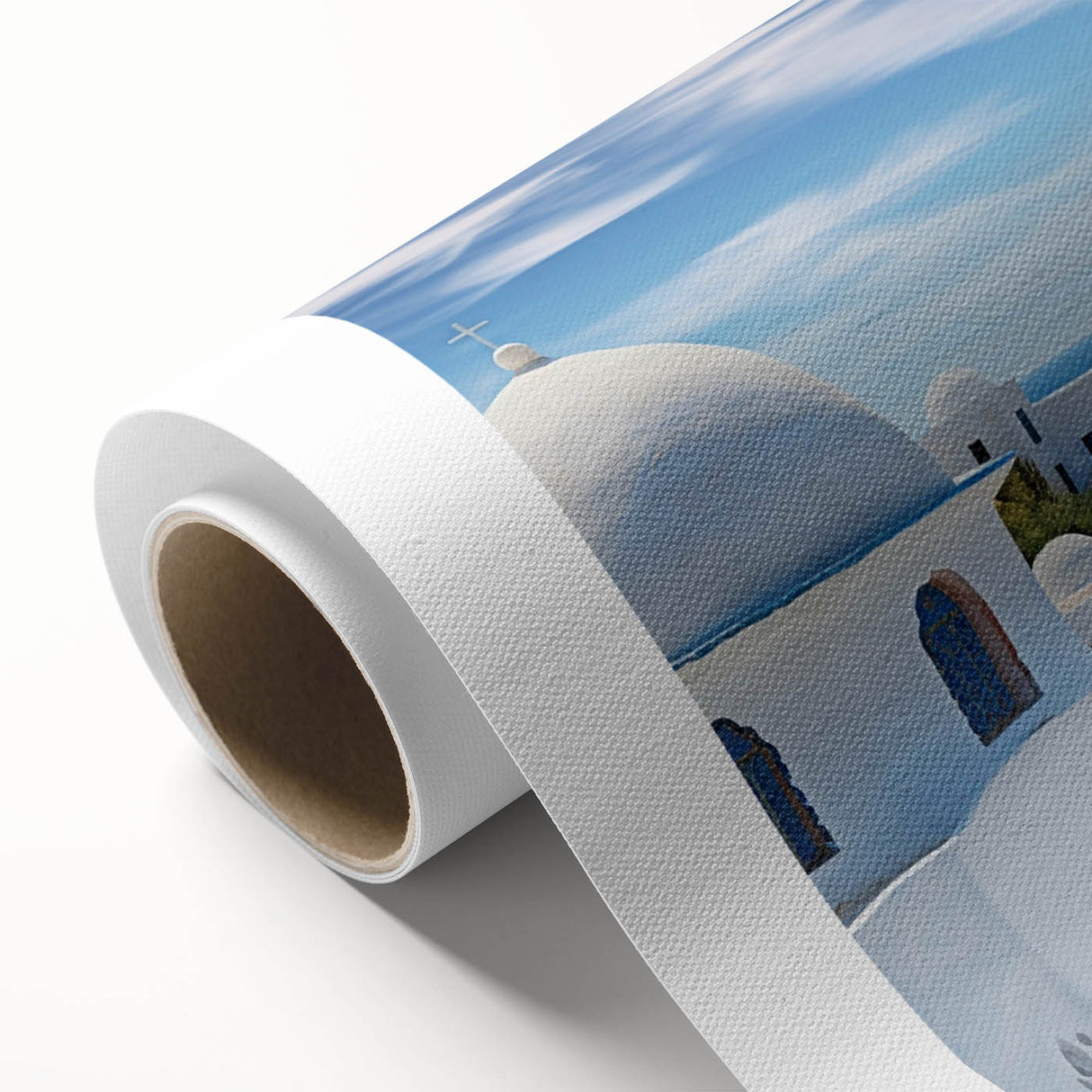 Art Deco poster of Tunisian scenery on rolled canvas, featuring earthy tones.