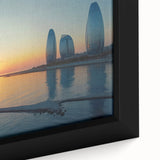 Extra large framed canvas featuring a textured, colorful abstract design in black with vibrant accents.