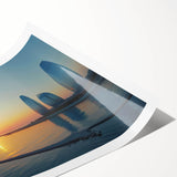 Extra large wall art featuring line art flowers in muted earth tones on a rolled canvas.