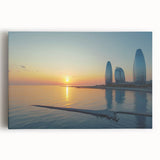 Black and white stretched canvas featuring a large Asian landscape, ideal for kitchen wall art.