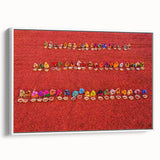 Vintage poster art of a Bangladesh scenery on framed canvas, featuring vibrant colors, ideal for living room decor.