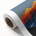 Art Deco poster of Tibetan landscape in pastel shades on rolled canvas, ideal for nursery wall art.