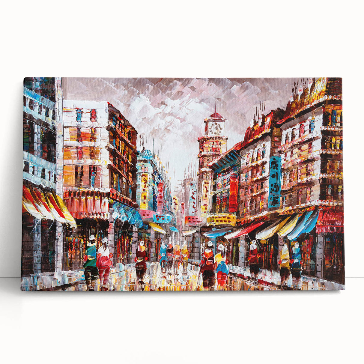 Black and white panoramic view of Hong Kong on stretched canvas, suitable as large kitchen wall art or for bedroom ambiance.