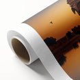Art Deco poster of Indian scenery in vibrant colors on rolled canvas, suitable as nursery wall art.