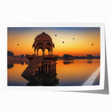 Extra large rolled print of a vibrant Indian landscape with lush florals, ideal for art wall dining room decor.