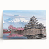 Black and white large art canvas depicting a serene Japanese landscape, ideal for kitchen wall art or bedroom ambiance.