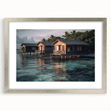 Textured abstract art print of a Malaysian landscape in muted earth tones on a framed canvas, suitable for bedroom art.