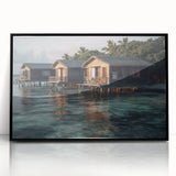 Large abstract wall art depicting a Malaysian landscape in muted earth tones on a framed acrylic.