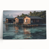 Black and white photo of Malaysian landscape on stretched canvas, ideal for kitchen wall art or bedroom ambiance.