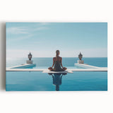 Black and white photo of Maldives scenery on a large stretched canvas, suitable for kitchen wall art.