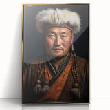 Large art print of a Mongolian landscape in muted earth tones on framed acrylic, suitable for modern art wall decor.
