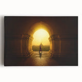 Large black and white photo of a Myanmar landscape on stretched canvas, ideal for kitchen wall art.