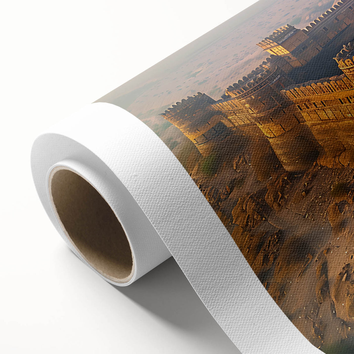 Art deco poster of a serene Pakistan scenery in soft pastel shades on rolled canvas, ideal for nursery wall art.