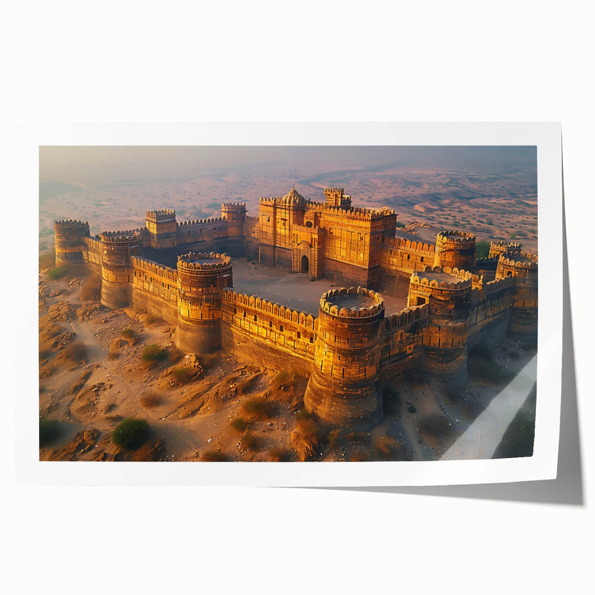 Extra large rolled canvas featuring a serene Pakistani landscape with lush greenery and floral elements.