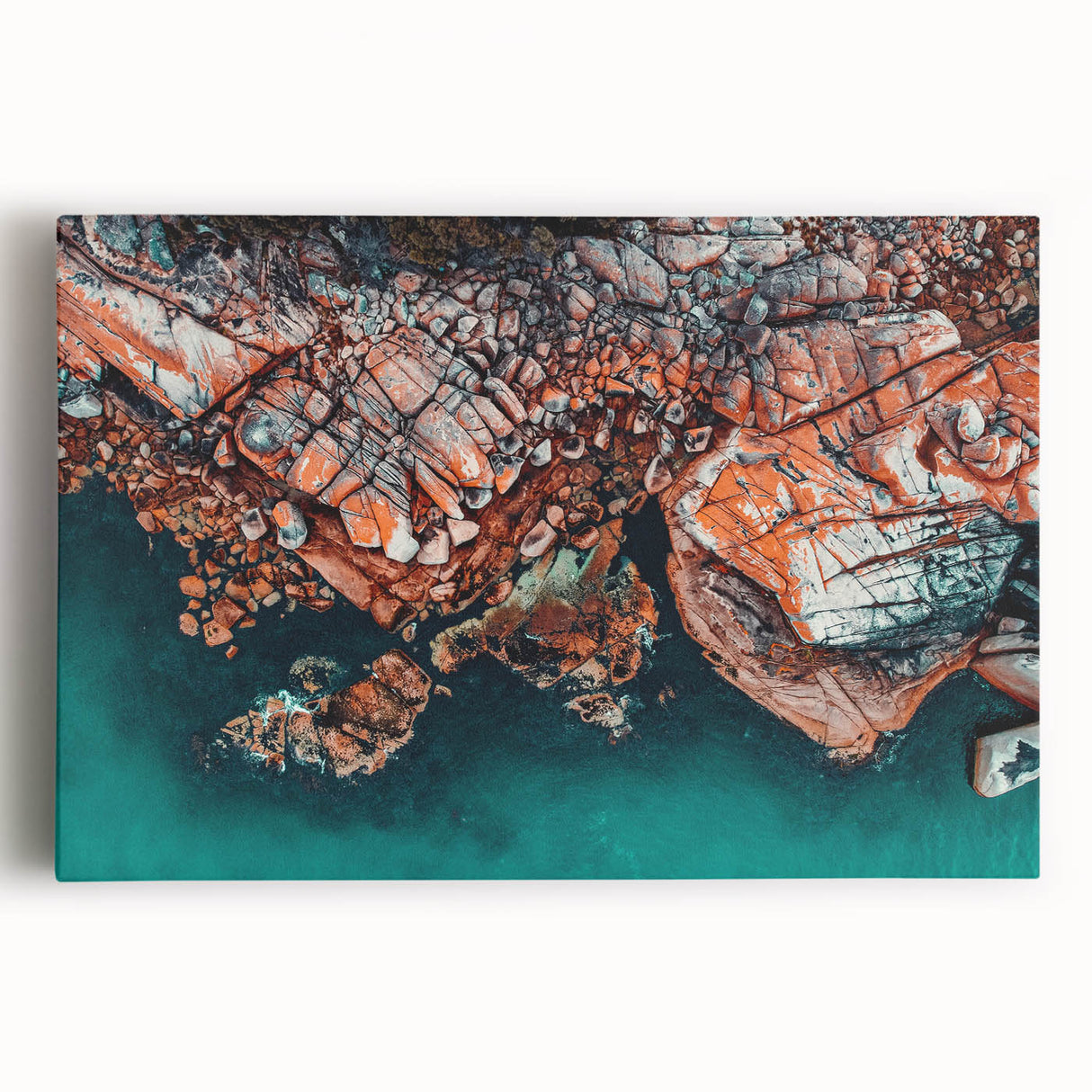 Black and white photograph of Tasmania scenery on stretched canvas, ideal for kitchen wall art or bedroom ambiance.