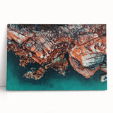 Large black and white stretched canvas of Tasmania scenery, ideal for kitchen wall art.
