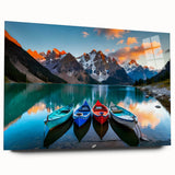 Acrylic print of a large abstract depiction of Alberta, Canada scenery in muted earth tones.