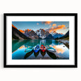 Extra large abstract art print of Alberta scenery in colorful, textured style on framed canvas.