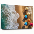 Acrylic print of a Caribbean scenery with vivid blue and green tones, suitable for bedroom or dining room decor.