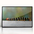 Large abstract wall art depicting a Caribbean landscape in vibrant blue and green tones on a framed acrylic.