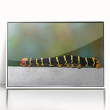 Framed acrylic print of a Caribbean Martinique scenery in pastel colors, ideal for modern art wall decor.